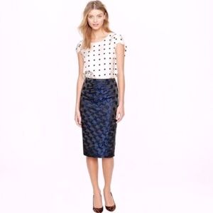J Crew No 2 Circle Pencil Skirt Polka Dot Sheath size 4